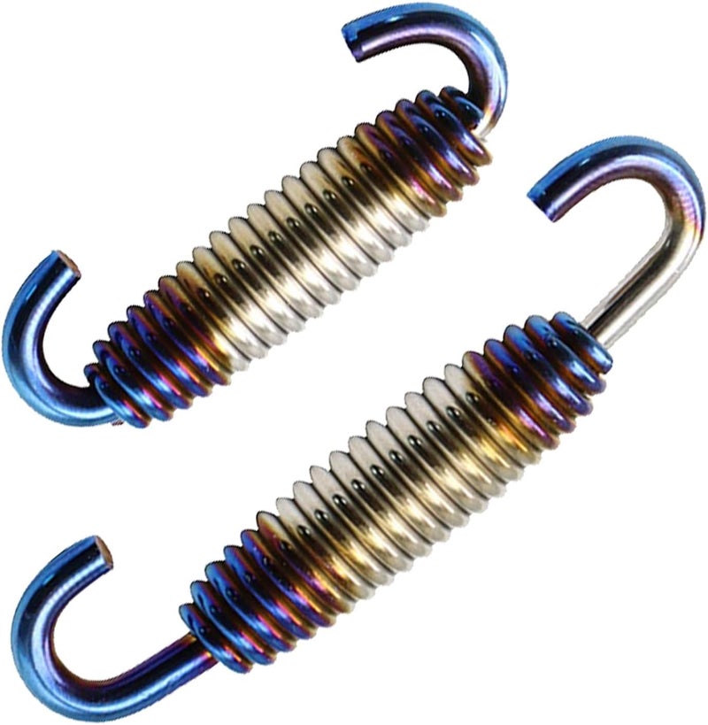 Jitrendo 1 Pack 2 Pcs Motorcycle Exhaust Pipe Spring, Exhaust Pipe Active Spring Fastener,Universal For Motorbike Scooter Atv (Blue) - Image 1